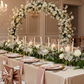 gala night setup with Satin Napkin 20"x20" - Blush/Rose Gold
