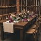 Satin Napkin 20"x20" - Cabernet for a rustic dinner table setup