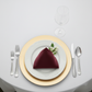 Satin Napkin 20"x20" - Cabernet on a top view table setup 