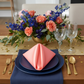 Satin Napkin 20"x20" - Coral | dinner plate | wine goblet | charger plate |
