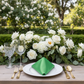 Satin Napkin 20"x20" - Kelly Green | flower premade runner | wine goblets | dinner plate |