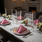 intimate dinner with Satin Napkin 20"x20" - Medium Pink