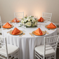 Satin Napkin 20"x20" - Orange bishops hat fold | gold charger plate 
