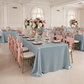 Satin Rectangular 90"x132" Tablecloth - Dusty Blue