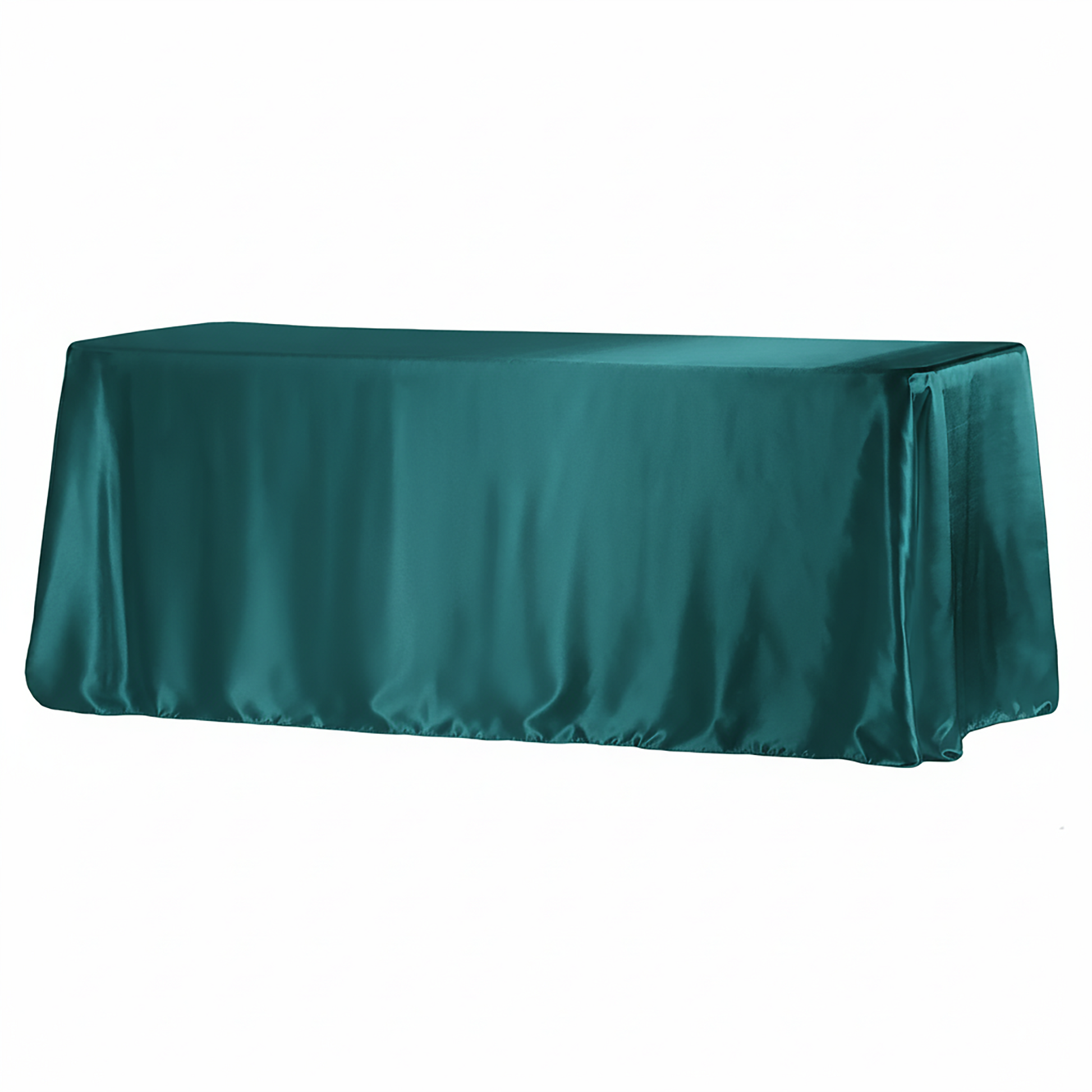 Satin Rectangular 90"x132" Tablecloth Peacock front view