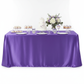 Satin-Rectangular-90x132-Tablecloth-Purple with silver charger plate | 