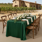 Forest green satin wedding table