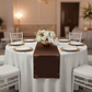 Satin Table Runner - Chocolate Brown | charger plate | dinner plate | tablecloth |