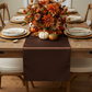 Satin Table Runner - Chocolate Brown | charger plate | dinner plate | napkin |