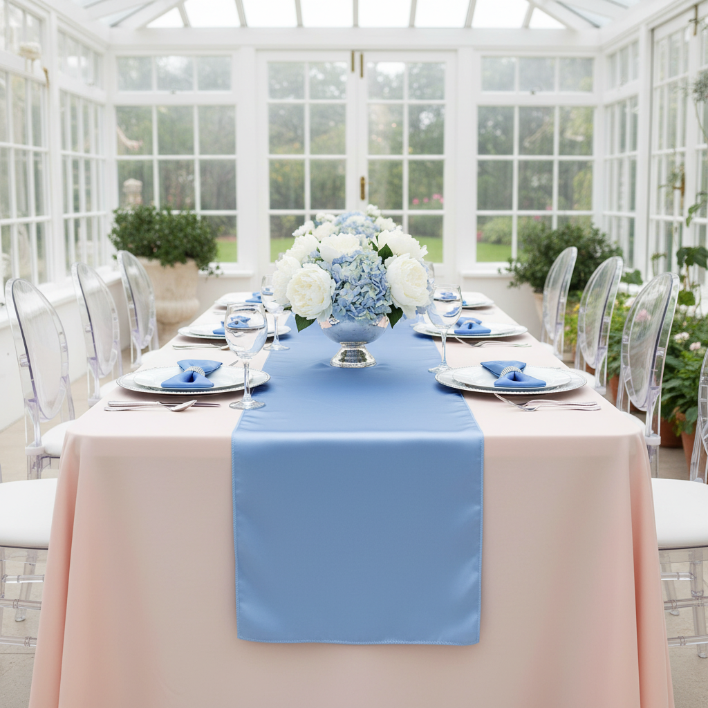 Satin Table Runner - Cornflower/Serenity