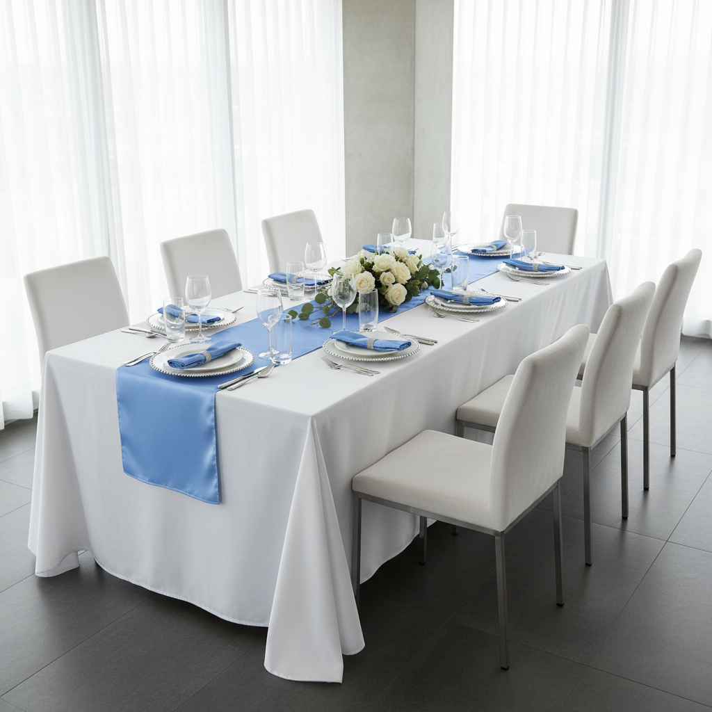 Satin Table Runner - Cornflower/Serenity