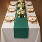 top view detail of Satin Table Runner - Emerald Green