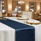 Satin Table Runner - Navy Blue close up view