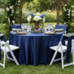 garden party with Satin 120" Round Tablecloth - Navy Blue

