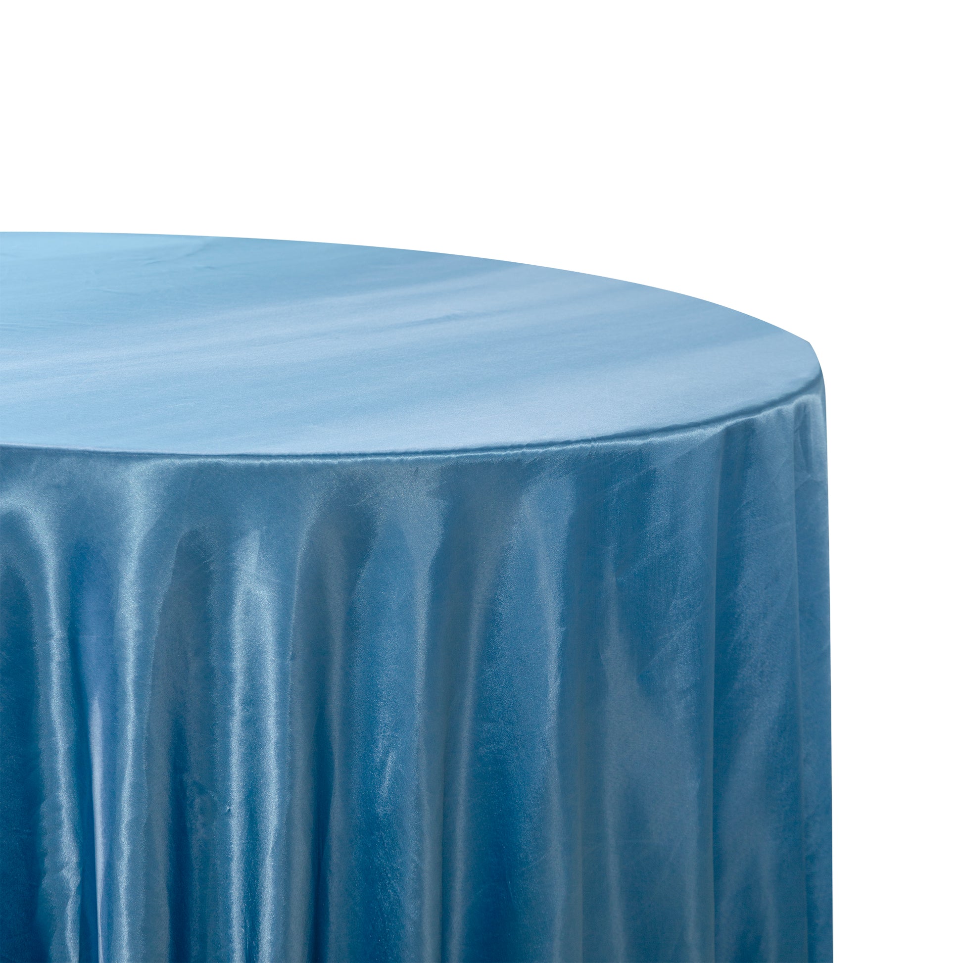 Satin 108" Round Tablecloth - Steele Blue