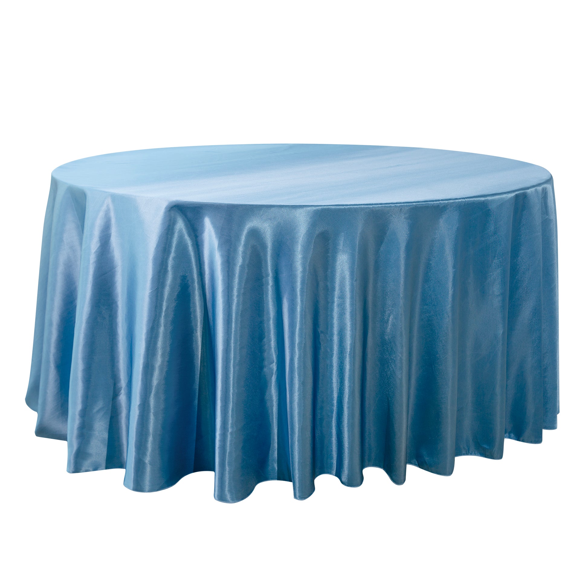 Satin 120" Round Tablecloth - Steele Blue
