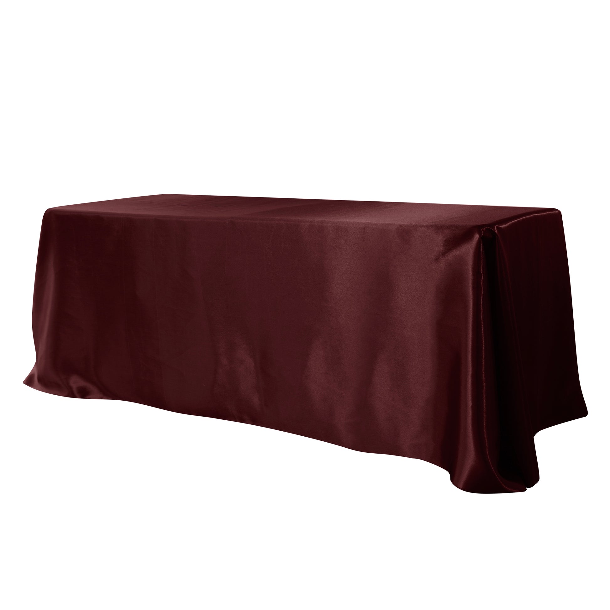 Satin Rectangular 90"x156" Tablecloth - Cabernet
