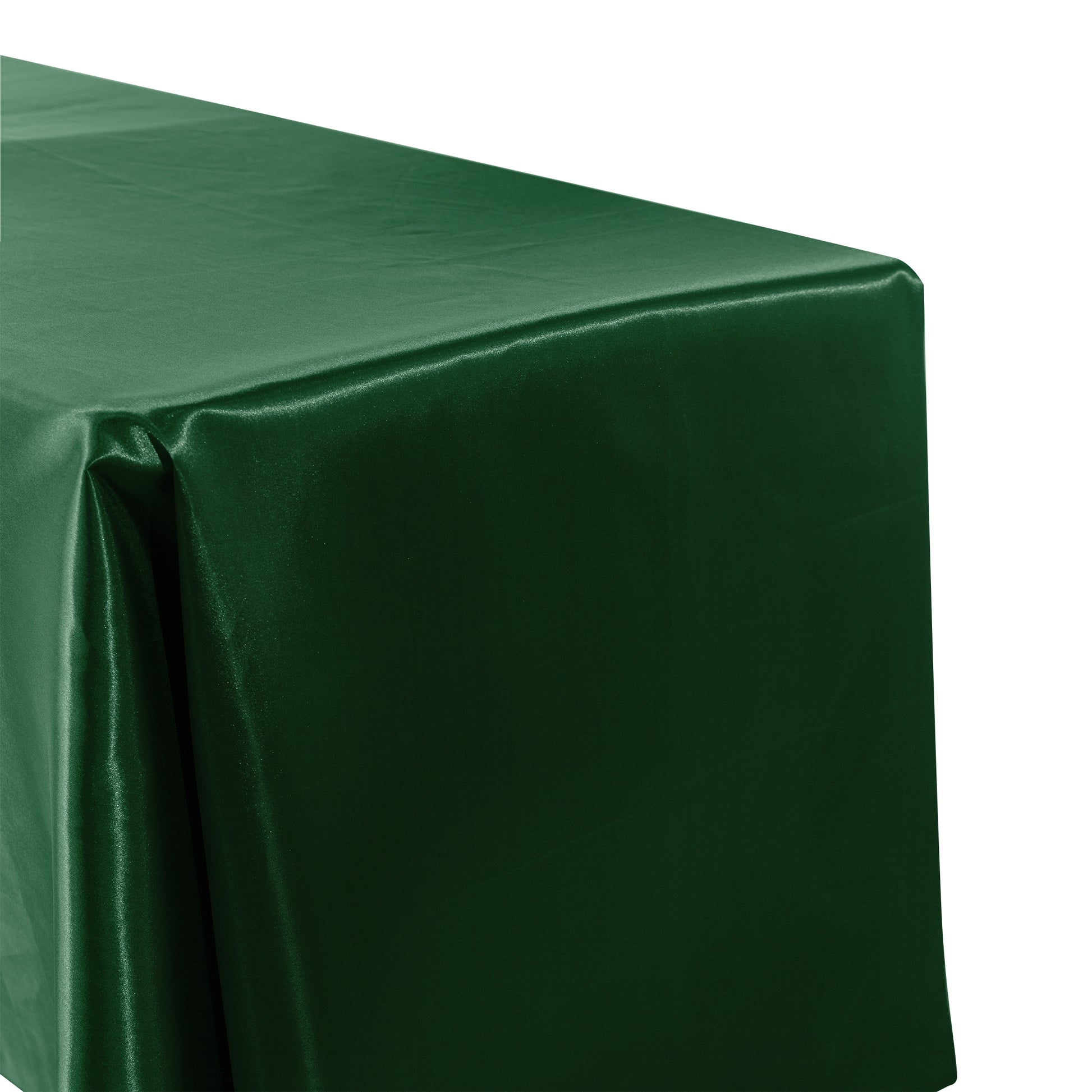 Satin Rectangular 90"x132" Tablecloth - Forest Green