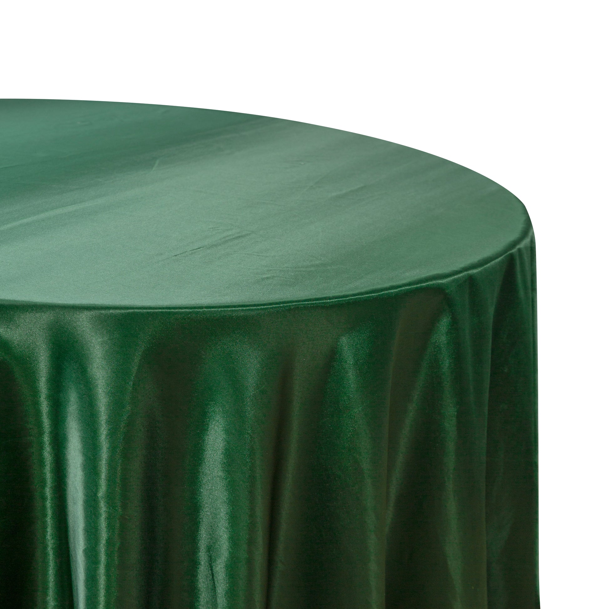 Satin 132" Round Tablecloth - Forest Green