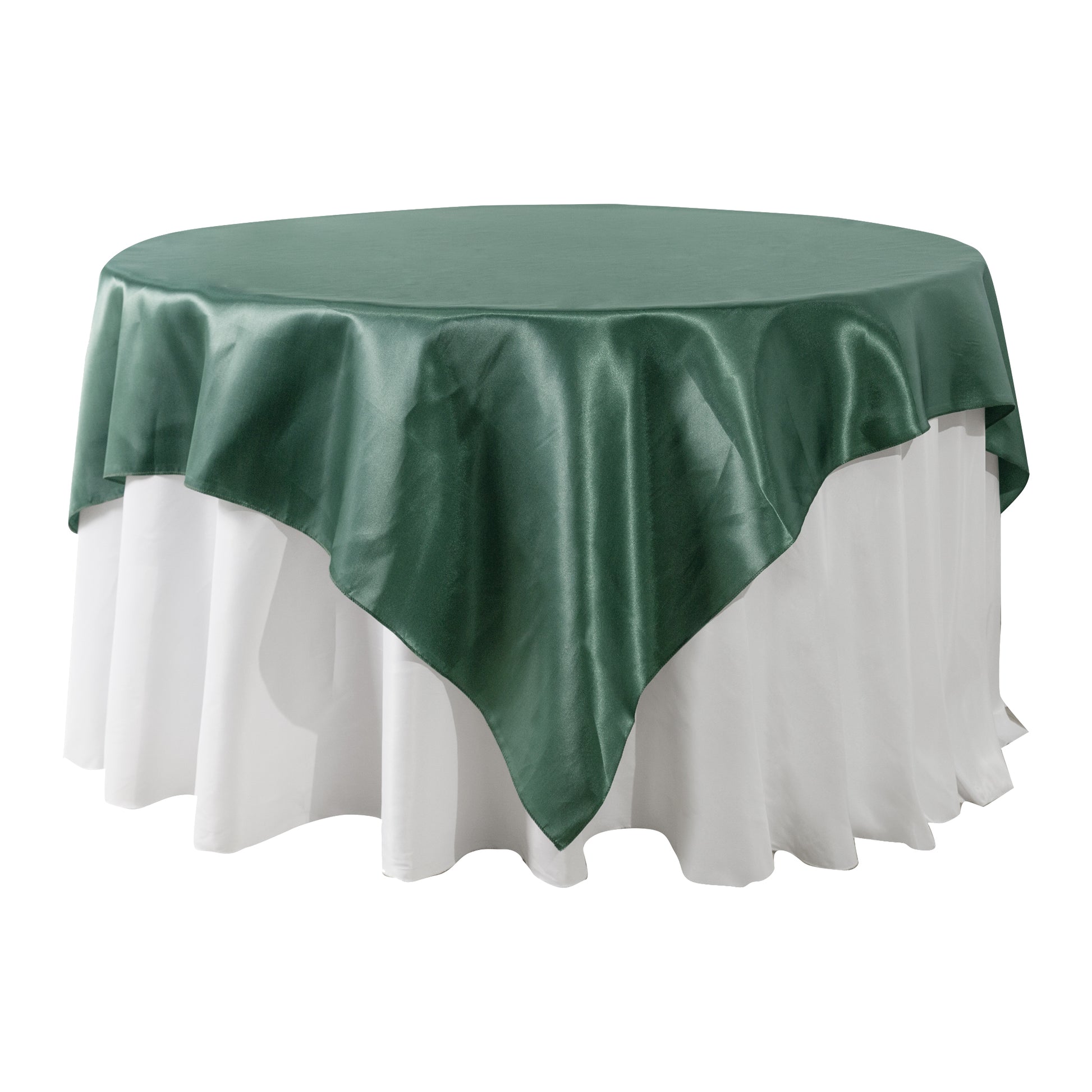 Square 72" Satin Table Overlay - Eucalyptus