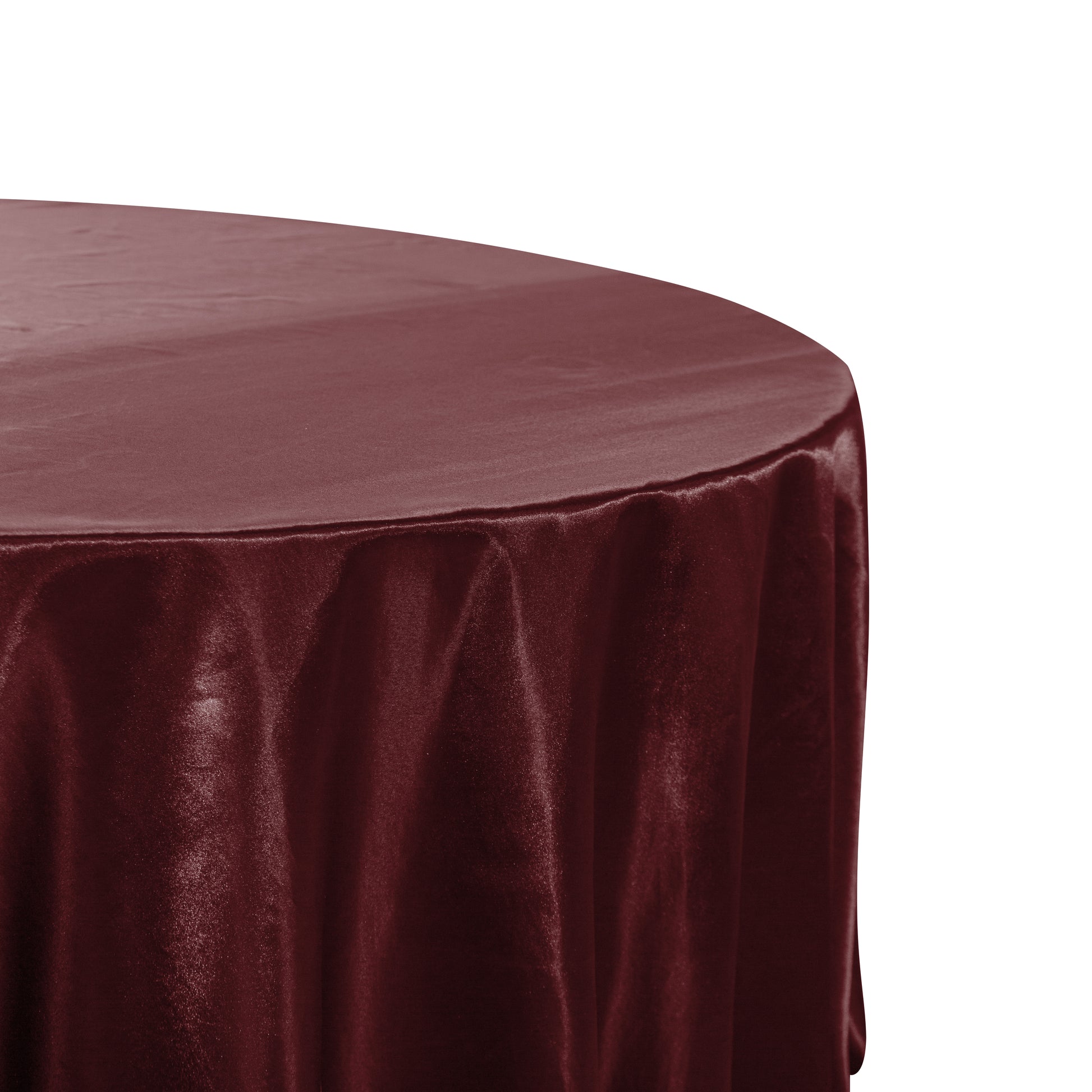 Satin 120" Round Tablecloth - Cabernet