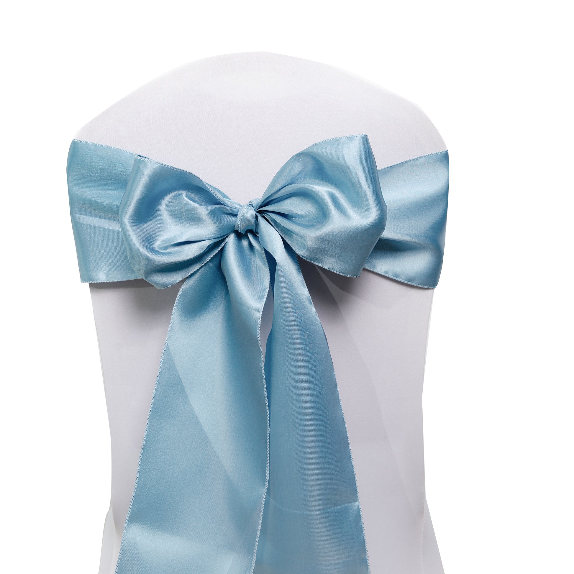 Standard Satin Chair Sash - Steele Blue - CV Linens