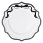 Scalloped Bow Acrylic Charger Plate Black full view