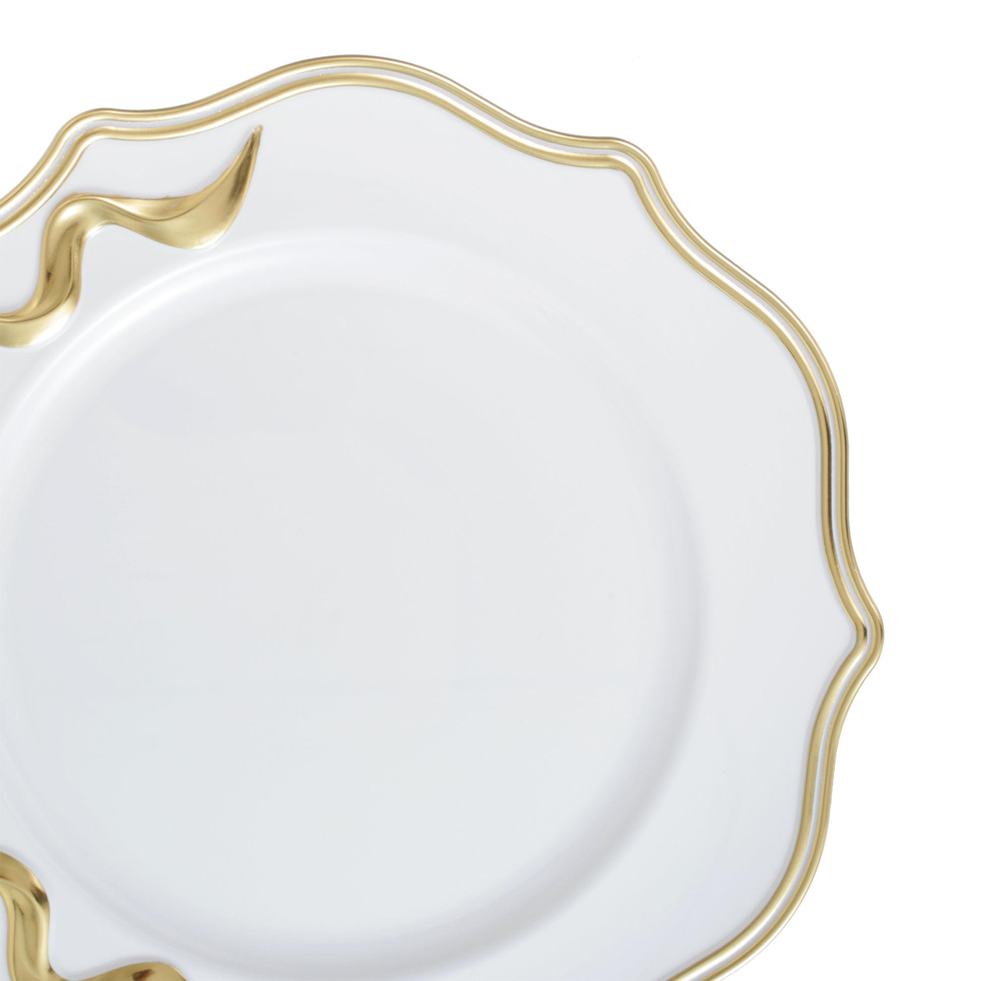 Scalloped Bow Acrylic Charger Plate Black edge details