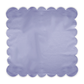 4 pc/pk Scalloped Edge Linen Napkin - Lavender/White Trim laid flat