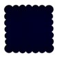 4 pc/pk Scalloped Edge Linen Napkin - Navy Blue/White Trim laid flat