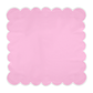 4 pc/pk Scalloped Edge Linen Napkin - Pink/White Trim laid flat