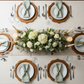 top view detail of Scalloped Rustic Wood Charger Plate (4pc/pk)