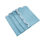 4 pc/pk Scalloped Edge Linen Napkin - Baby Blue/White Trim