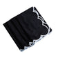 4 pc/pk Scalloped Edge Linen Napkin - Black/White Trim