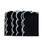 4 pc/pk Scalloped Edge Linen Napkin - Black/White Trim
