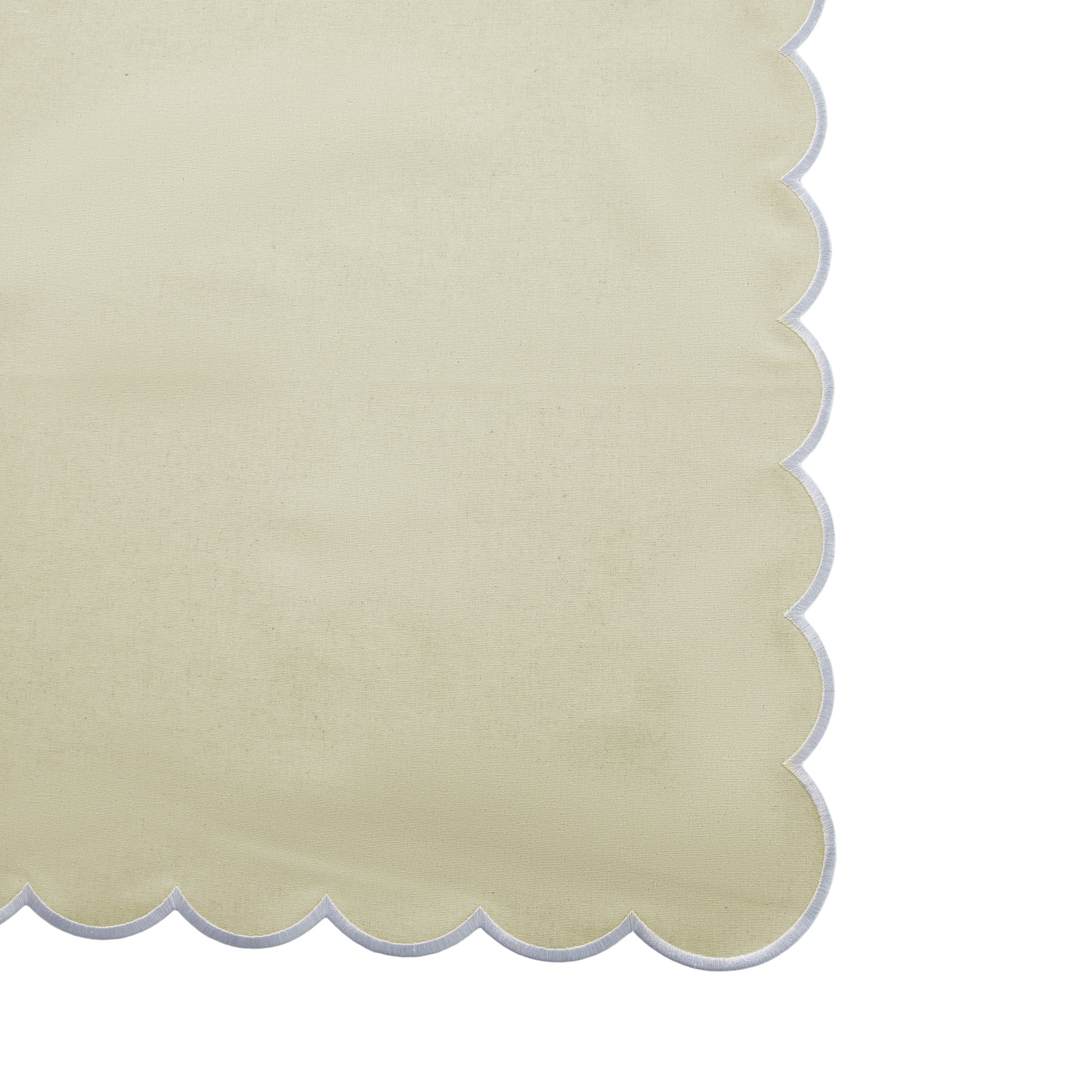 4 pc/pk Scalloped Edge Linen Napkin - Natural/White Trim