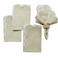 4 pc/pk Scalloped Edge Linen Napkin - Natural/White Trim