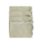 4 pc/pk Scalloped Edge Linen Napkin - Natural/White Trim