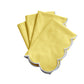 4 pc/pk Scalloped Edge Linen Napkin - Pastel Yellow/White Trim