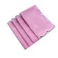 4 pc/pk Scalloped Edge Linen Napkin - Pink/White Trim