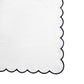 4 pc/pk Scalloped Edge Linen Napkin - White/Black Trim