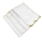 4 pc/pk Scalloped Edge Linen Napkin - White/Natural Trim