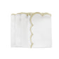 4 pc/pk Scalloped Edge Linen Napkin - White/Natural Trim