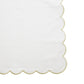 4 pc/pk Scalloped Edge Linen Napkin - White/Natural Trim