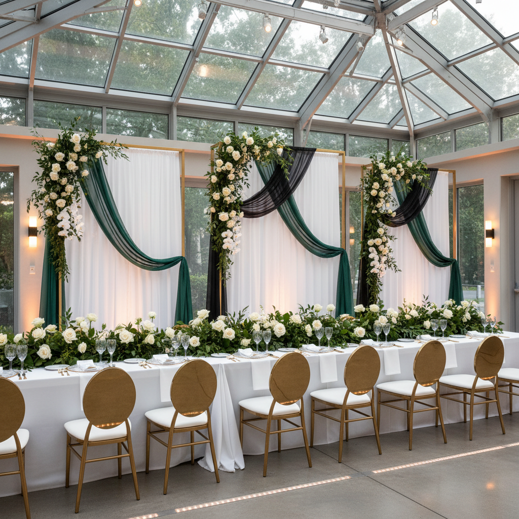 Scuba 10ft H x 118" W Drape/Backdrop Curtain Panel Flame Retardant (FR) - White