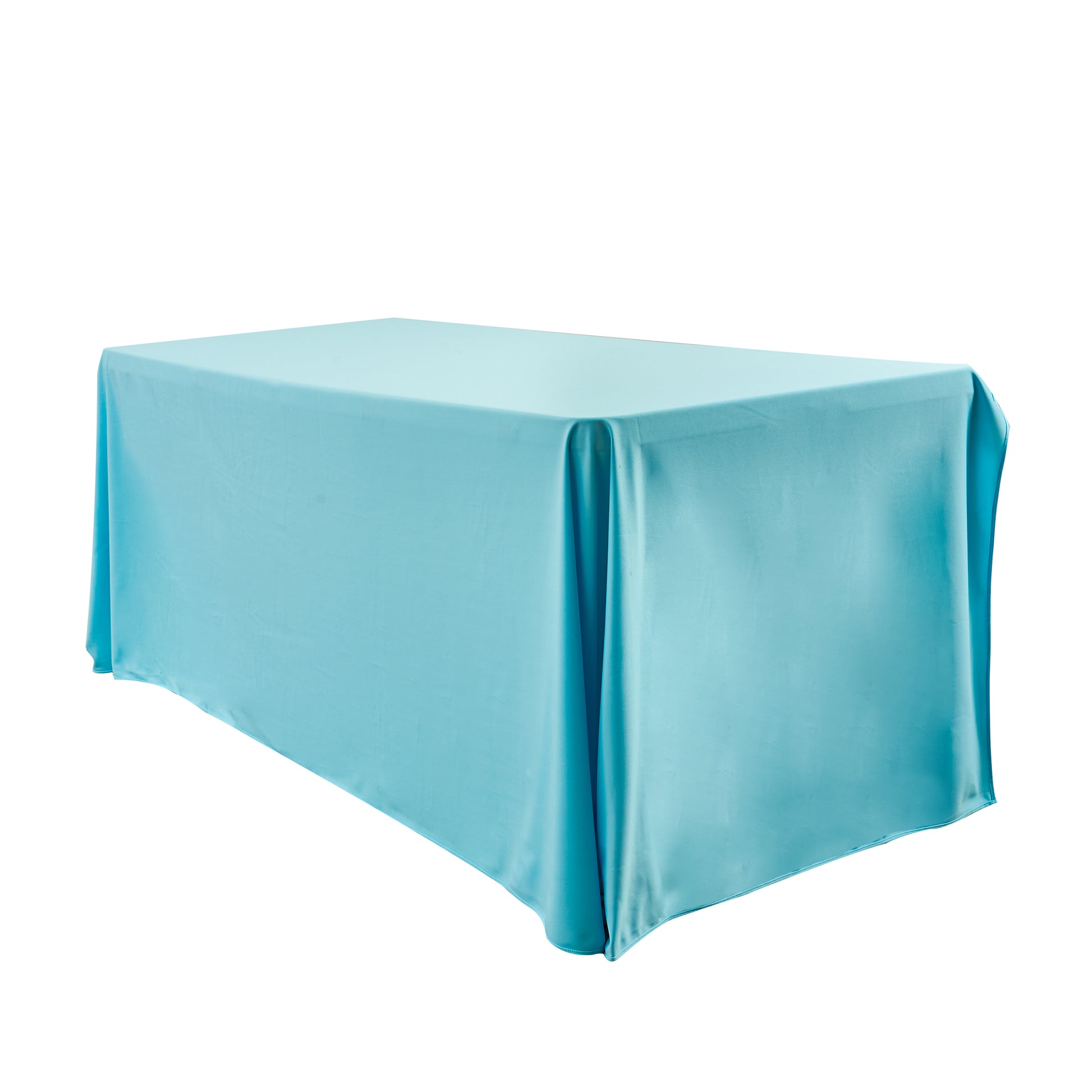 Scuba 90"x132" Rectangular Oblong Tablecloth Turquoise angled view