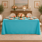Scuba 90"x132" Rectangular Oblong Tablecloth Turquoise birthday dinner tablecloth scene