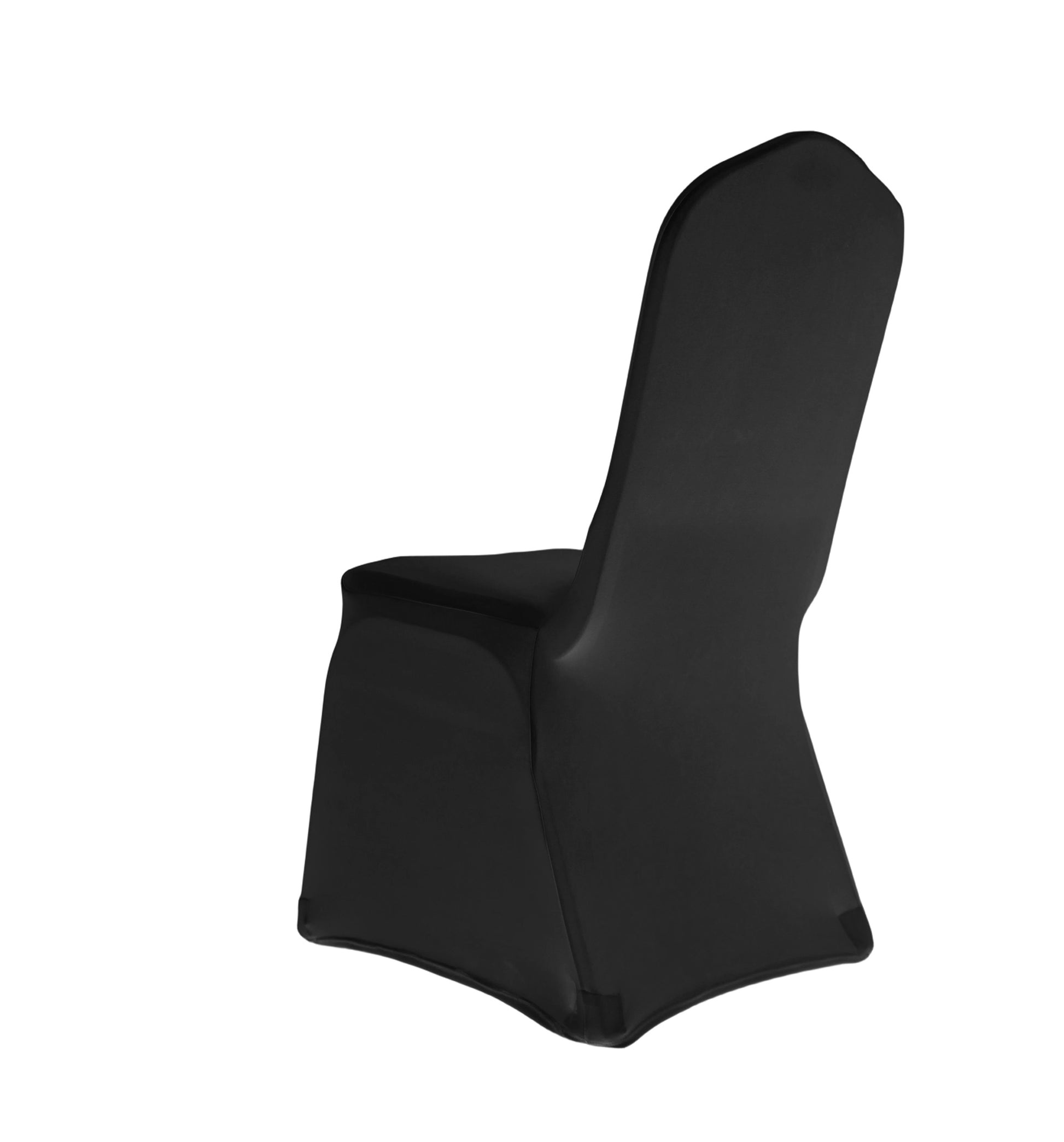 Scuba Banquet Chair Cover Black  angled back view