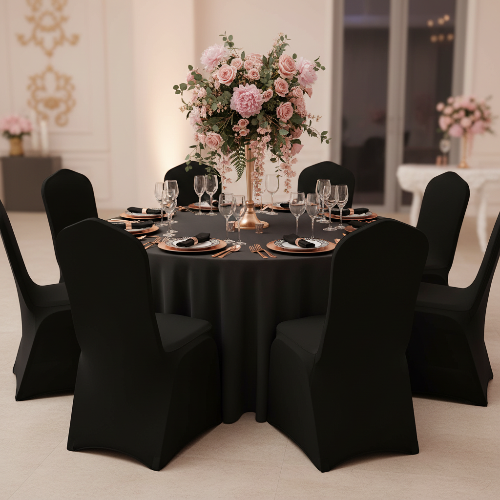 Scuba Banquet Chair Cover - Black