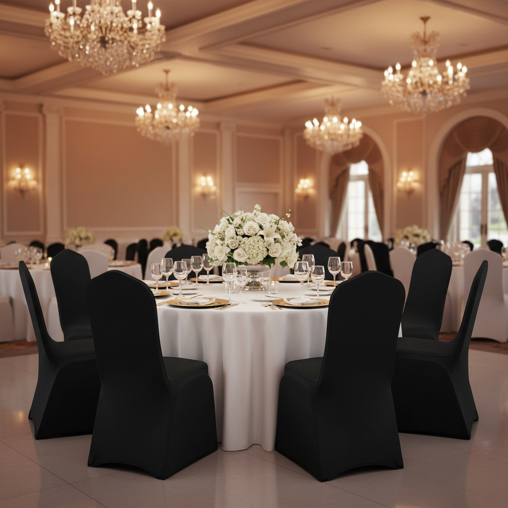 Scuba Banquet Chair Cover - Black